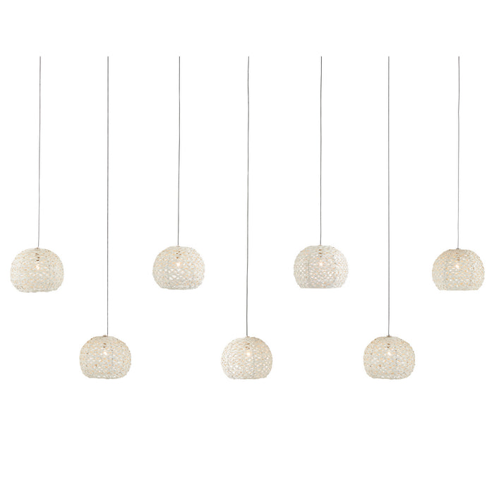 Currey and Company 9000-1066 Seven Light Pendant, Sugar White