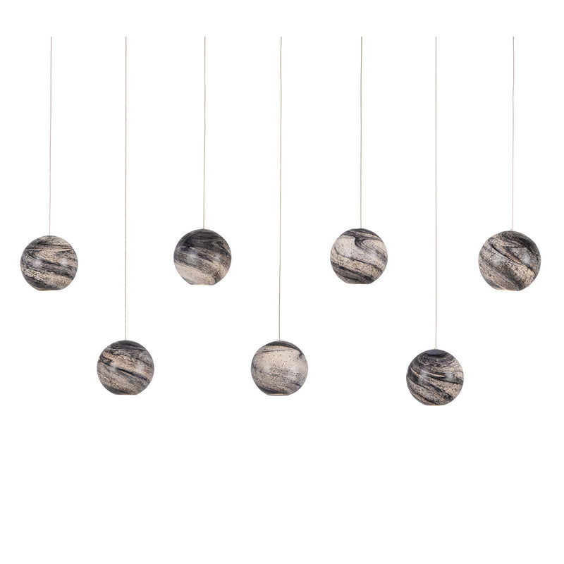 Currey and Company 9000-1068 Seven Light Pendant, Earth with Speckles