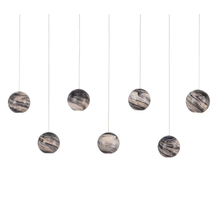 Currey and Company 9000-1068 Seven Light Pendant, Earth with Speckles