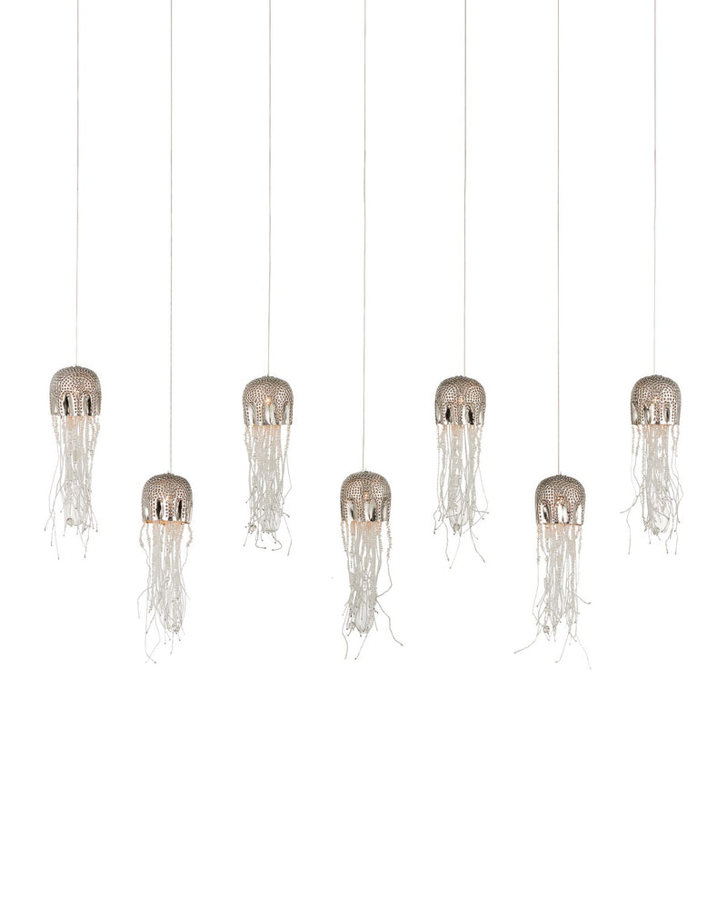 Currey and Company 9000-1071 Seven Light Pendant, Nickel