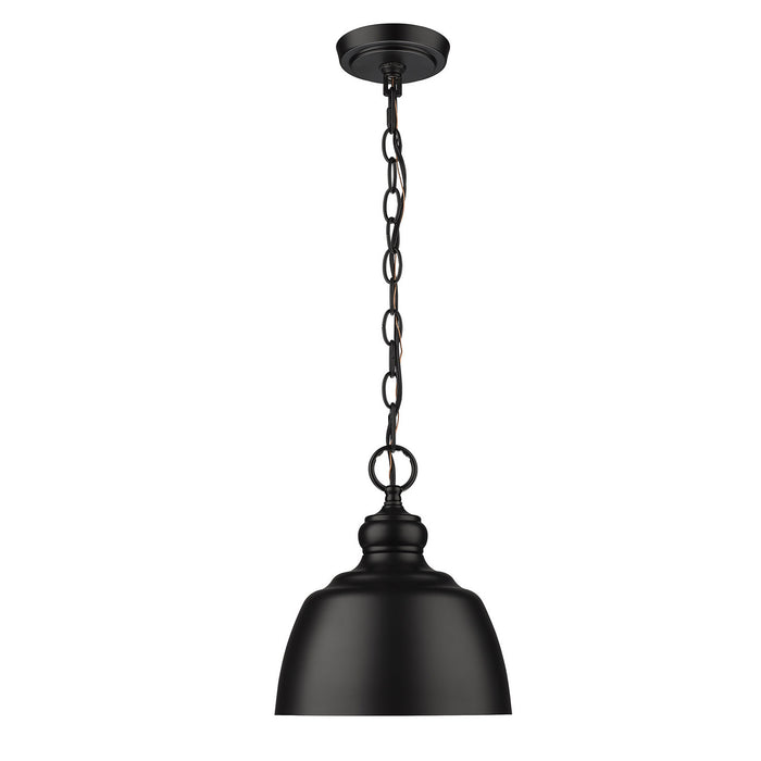 Golden 0316-M1L BLK One Light Mini Pendant, Matte Black