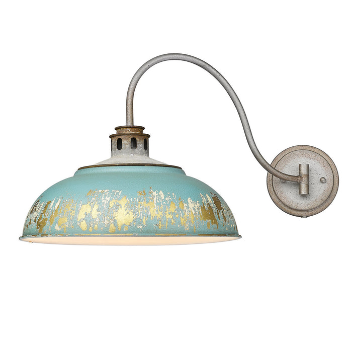 Golden 0865-A1W AGV-TEAL One Light Wall Sconce, Aged Galvanized Steel