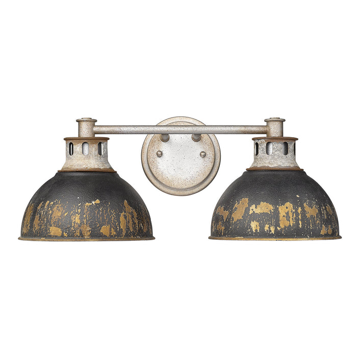 Golden 0865-BA2 AGV-ABI Two Light Bath Vanity, Aged Galvanized Steel