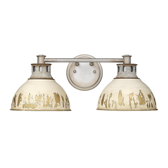 Golden 0865-BA2 AGV-AI Two Light Bath Vanity, Aged Galvanized Steel