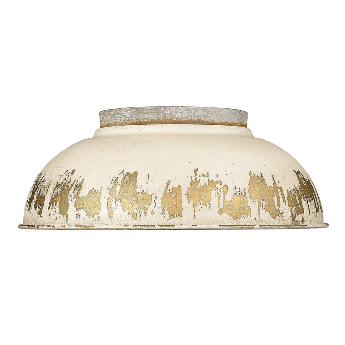 Golden 0865-FM AGV-AI Two Light Flush Mount, Aged Galvanized Steel