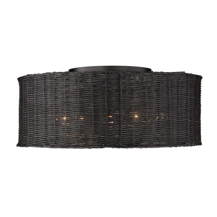 Golden 1084-5FM BLK-BW Five Light Flush Mount, Matte Black