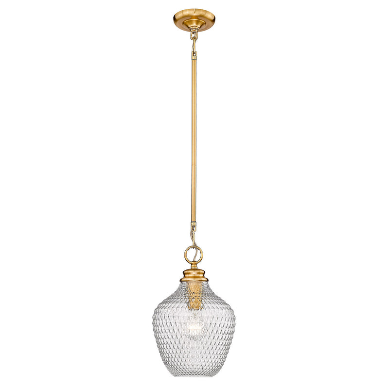 Golden 1088-M MBG-CLR One Light Pendant, Modern Brushed Gold