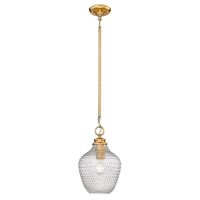 Golden 1088-M MBG-CLR One Light Pendant, Modern Brushed Gold