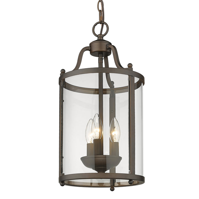 Golden 1157-3P RBZ Three Light Pendant, Rubbed Bronze