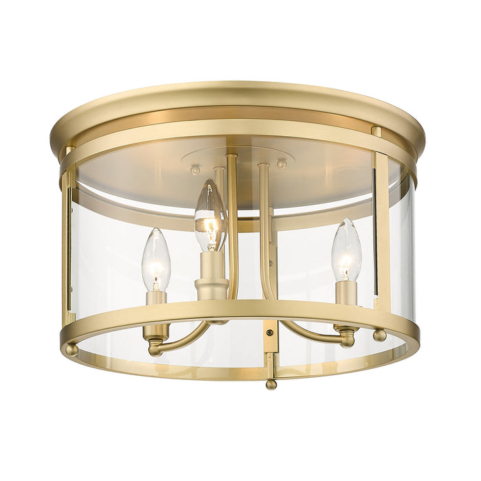 Golden 1157-FM BCB Three Light Flush Mount, Brushed Champagne Bronze