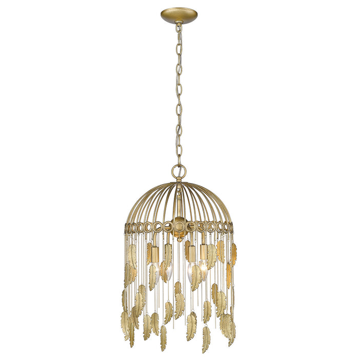 Golden 1773-4P VFG Four Light Pendant, Vintage Fired Gold