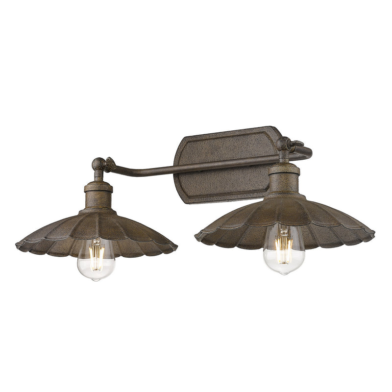 Golden 3124-BA2 DR Two Light Bath Vanity, Dark Rust