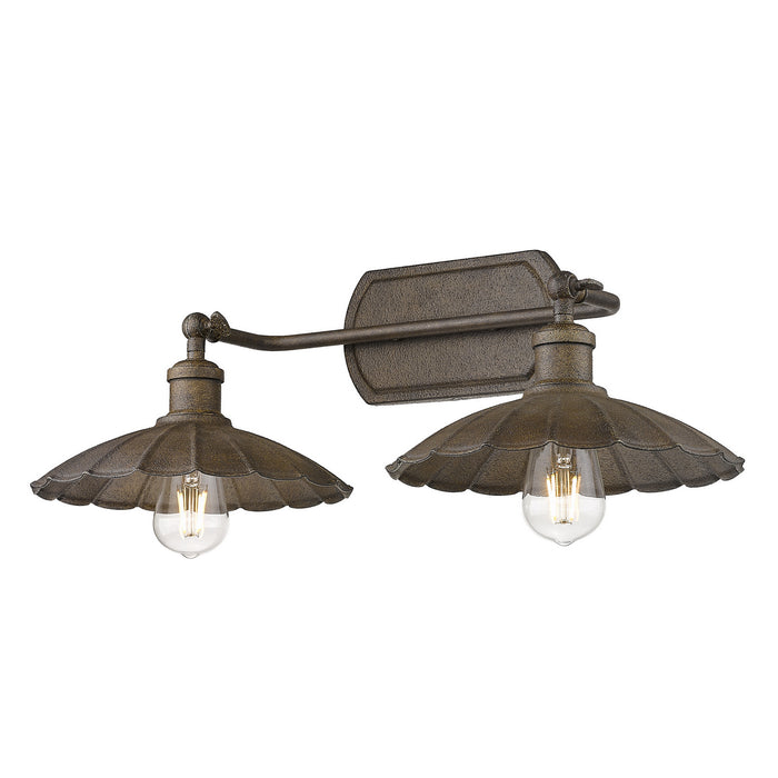 Golden 3124-BA2 DR Two Light Bath Vanity, Dark Rust