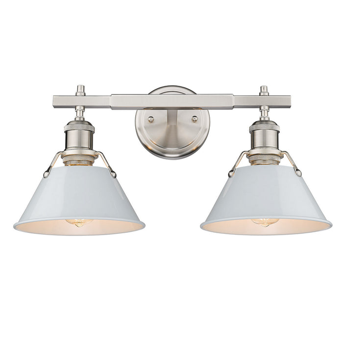 Golden 3306-BA2 PW-DB Two Light Bath Vanity, Pewter