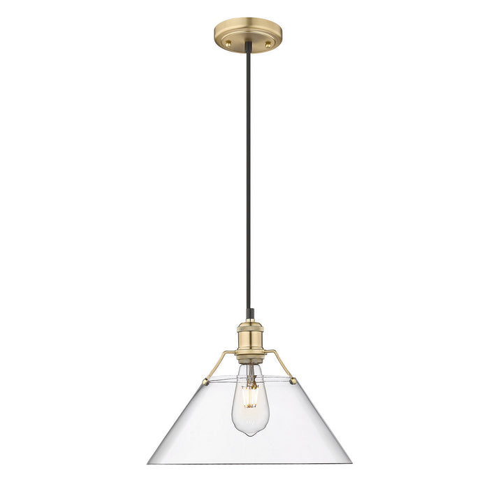 Golden 3306-L BCB-CLR One Light Pendant, Brushed Champagne Bronze