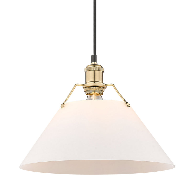 Golden 3306-L BCB-OP One Light Pendant, Brushed Champagne Bronze