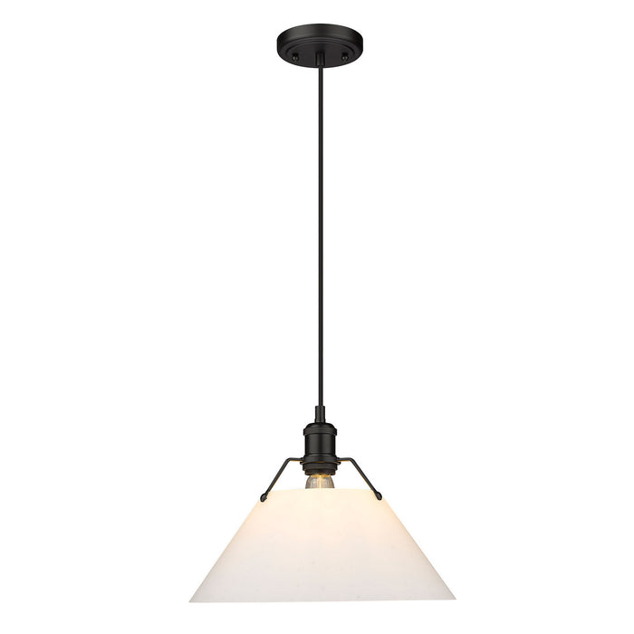 Golden 3306-L BLK-OP One Light Pendant, Matte Black