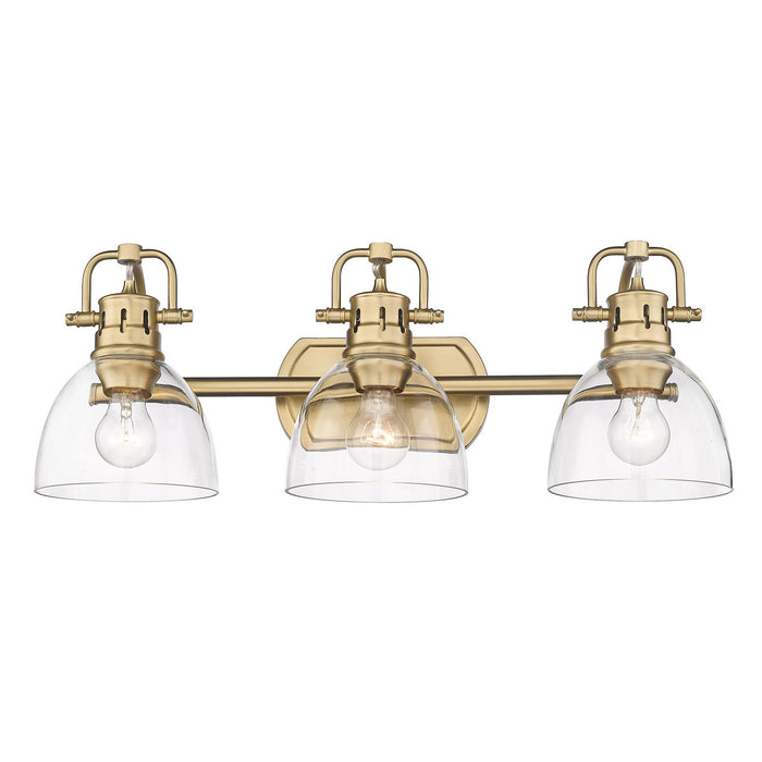 Golden 3602-BA3 BCB-CLR Three Light Bath Vanity, Brushed Champagne Bronze