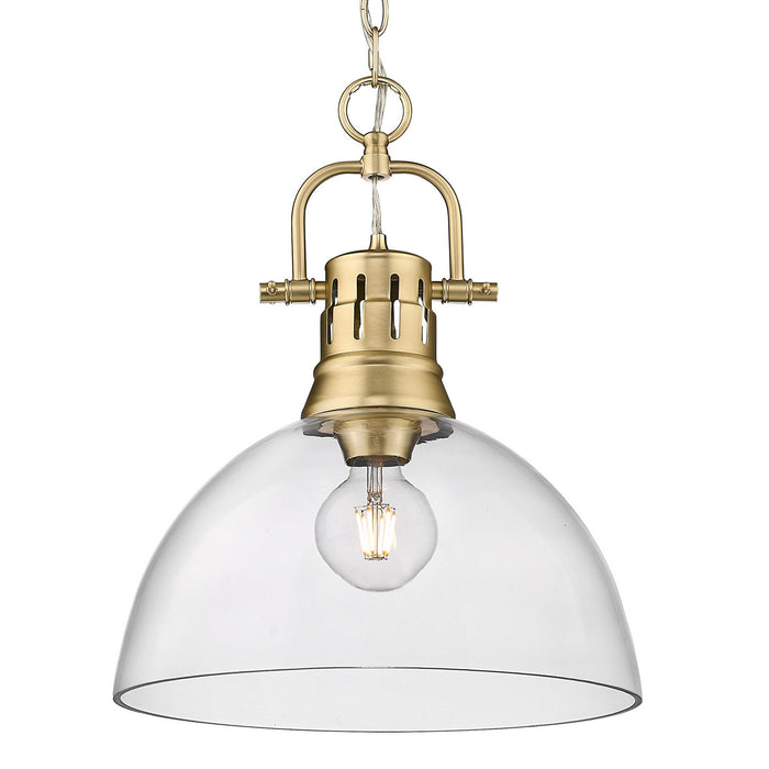 Golden 3602-L BCB-CLR One Light Pendant, Brushed Champagne Bronze