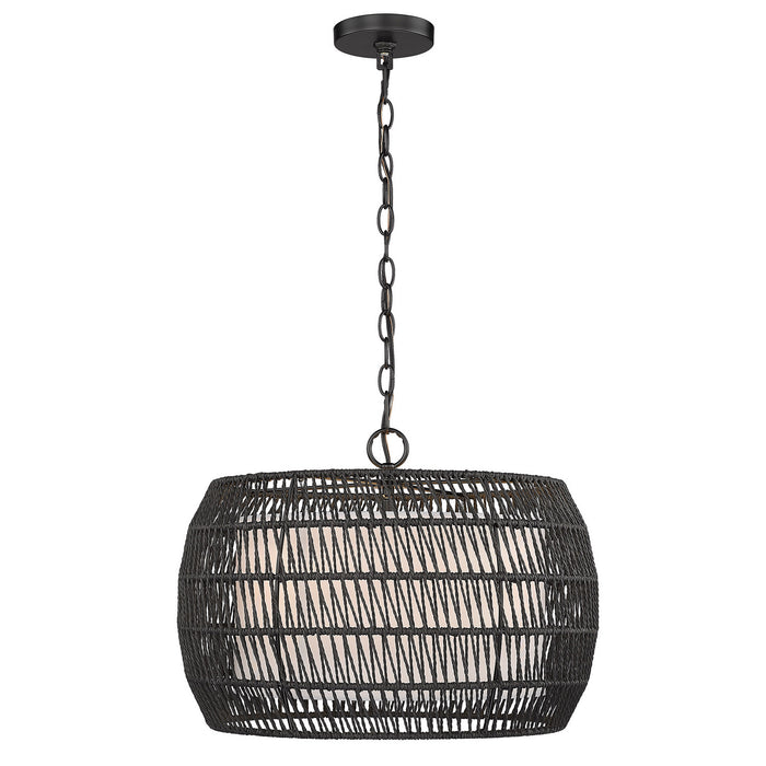 Golden 6805-4 BLK-MBR Four Light Pendant, Matte Black