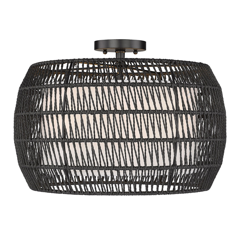 Golden 6805-4SF BLK-MBR Four Light Semi-Flush Mount, Matte Black