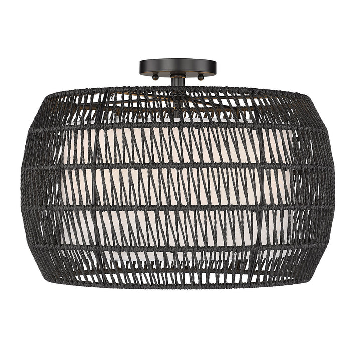 Golden 6805-4SF BLK-MBR Four Light Semi-Flush Mount, Matte Black