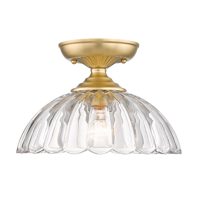 Golden 6952-SF BCB-CLR One Light Semi-Flush Mount, Brushed Champagne Bronze