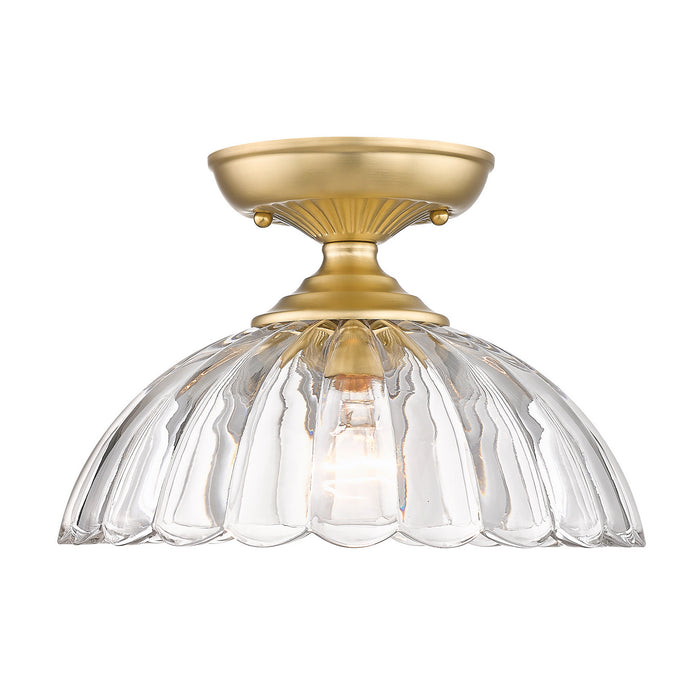 Golden 6952-SF BCB-CLR One Light Semi-Flush Mount, Brushed Champagne Bronze