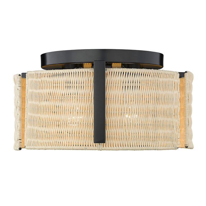 Golden 7860-FM BLK-NW Three Light Flush Mount, Matte Black