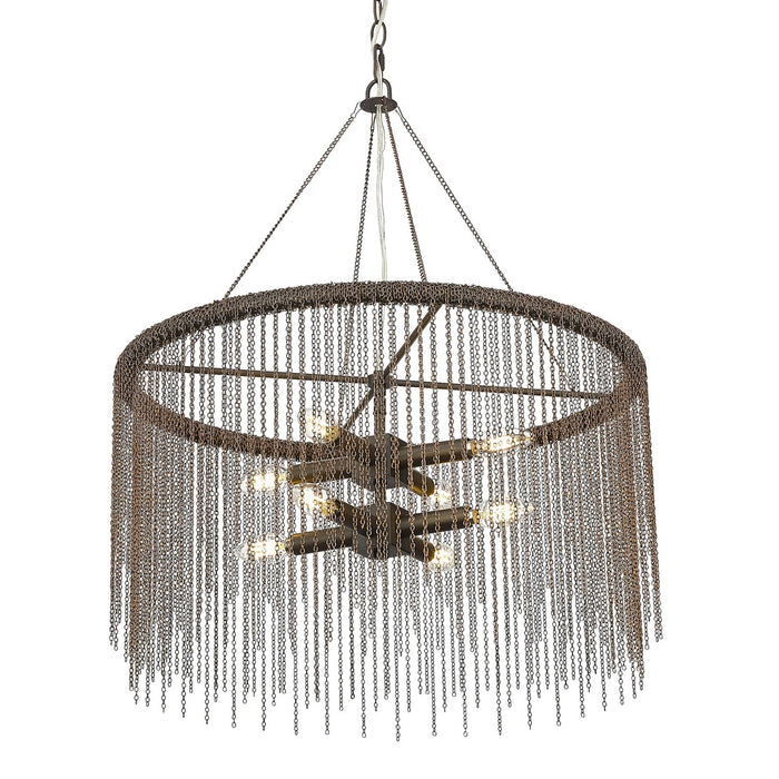 Golden 9905-8P RBZ Eight Light Pendant, Rubbed Bronze
