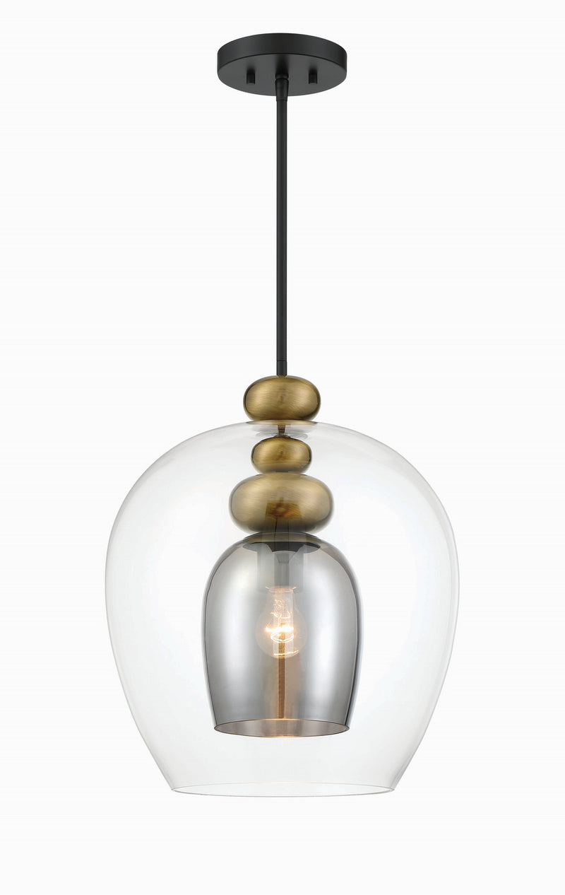 Metropolitan N6660-865 One Light Pendant, Coal And Oxidized Aged Brass