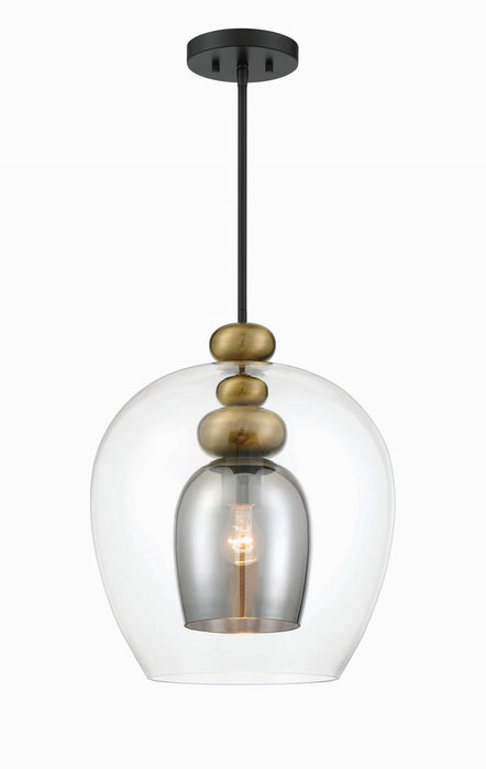 Metropolitan N6660-865 One Light Pendant, Coal And Oxidized Aged Brass