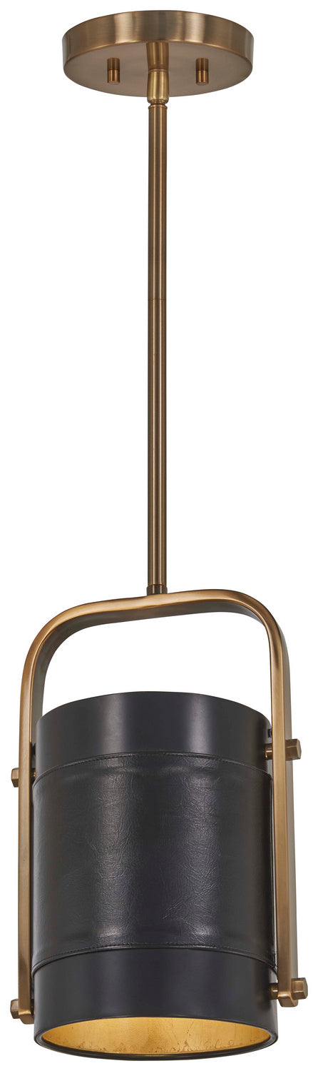 Metropolitan N6691-857 One Light Mini Pendant, Aged Antique Brass And Coal