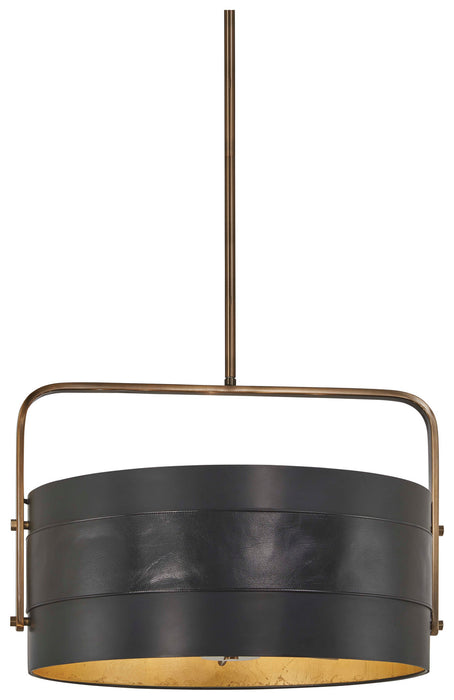Metropolitan N6695-857 Five Light Pendant, Aged Antique Brass And Coal