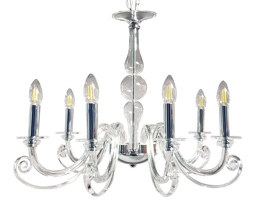 Metropolitan N9456 Six Light Chandelier, Polished Nickel