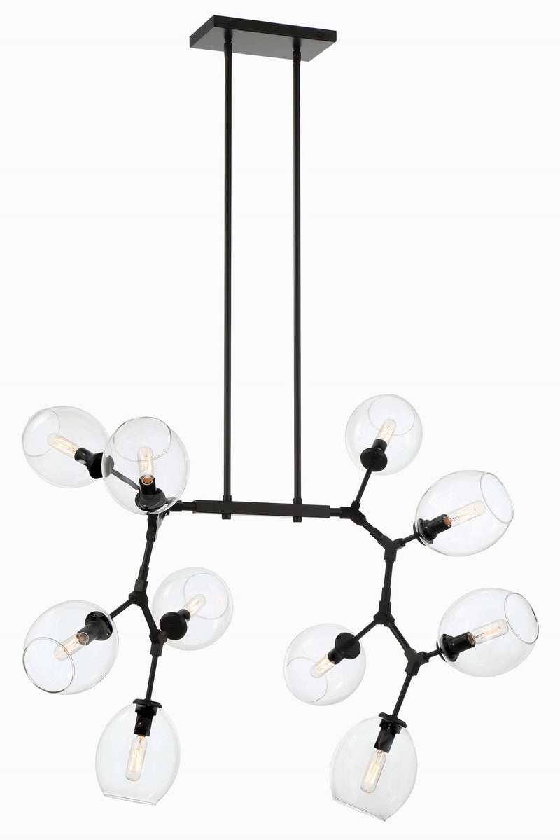 George Kovacs P1360-66A Ten Light Chandelier, Matte Black