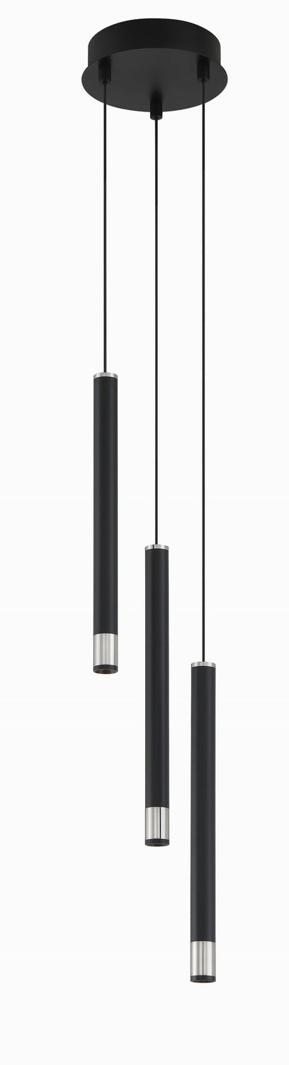 George Kovacs P5400-691-L LED Pendant, Coal With Brushed Nickel