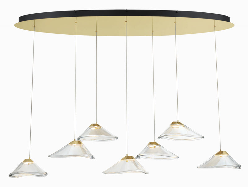 George Kovacs P5402-718-L LED Pendant, Coal And Sun Gold