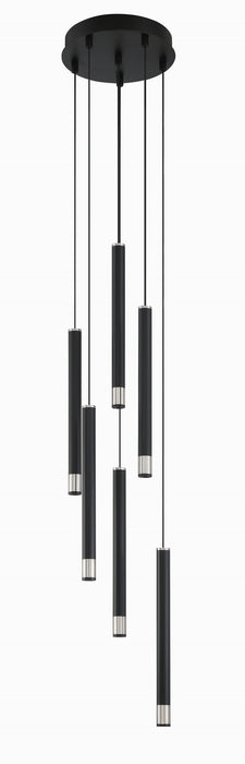 George Kovacs P5404-691-L LED Pendant, Coal With Brushed Nickel