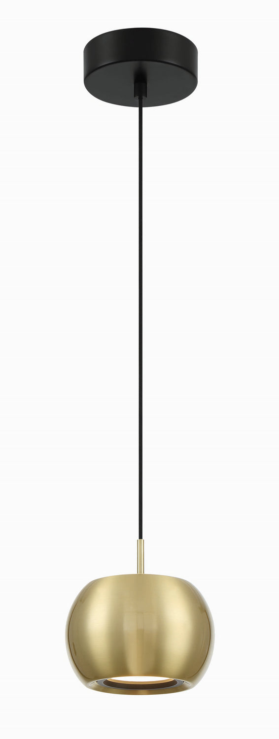 George Kovacs P5471-884-L LED Mini Pendant, Coal And Brushed Gold