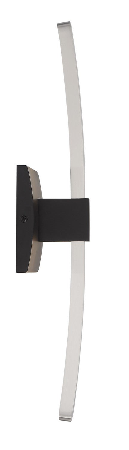 George Kovacs P5502-691-L LED Wall Sconce, Coal With Brushed Nickel