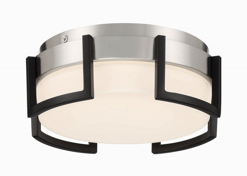 George Kovacs P953-1-691-L LED Flush Mount, Coal With Brushed Nickel