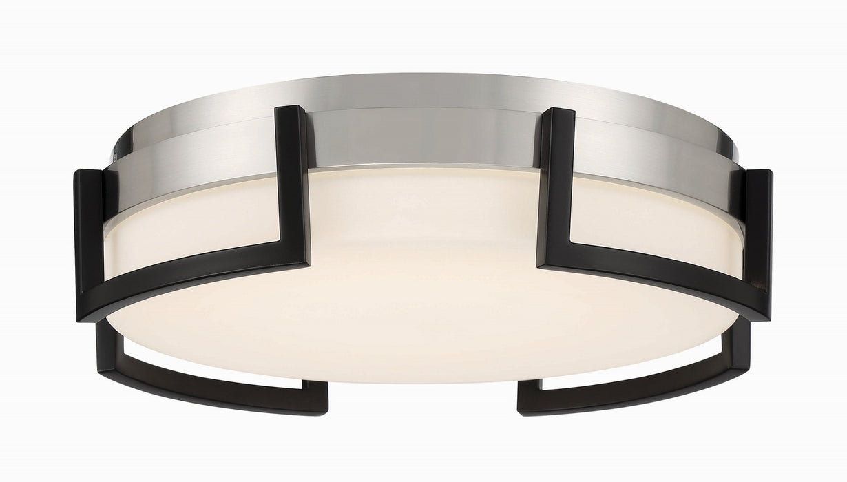 George Kovacs P953-2-691-L LED Flush Mount, Coal With Brushed Nickel