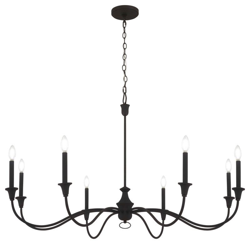 Minka-Lavery 6258-076 Eight Light Chandelier, Textured Black