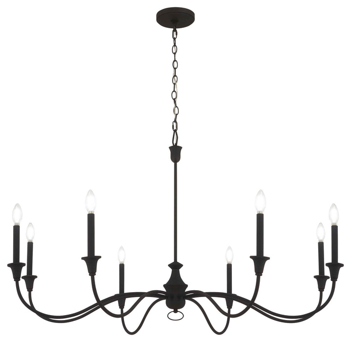 Minka-Lavery 6258-076 Eight Light Chandelier, Textured Black
