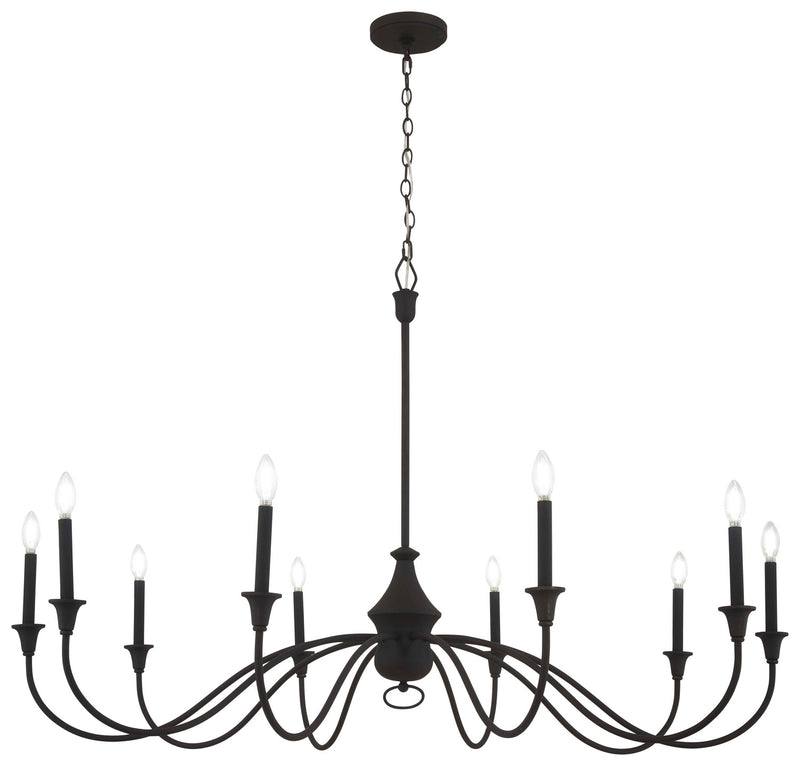 Minka-Lavery 6259-076 Ten Light Chandelier, Textured Black