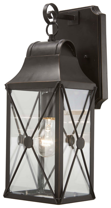 Minka-Lavery 73291-143C One Light Outdoor Wall Mount, Oil Rubbed Bronze W/ Gold High