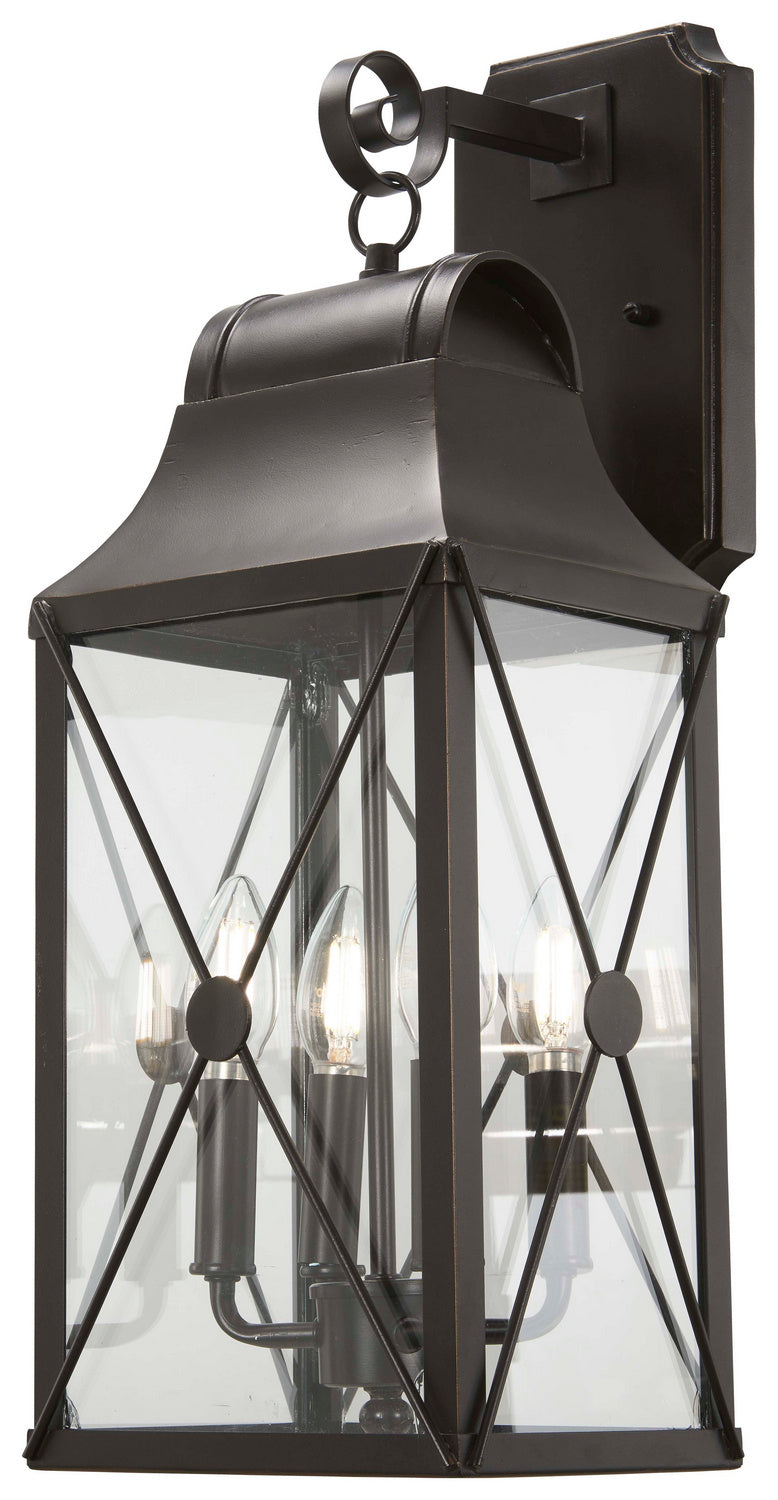 Minka-Lavery 73292-143C Four Light Outdoor Wall Mount, Oil Rubbed Bronze W/ Gold High