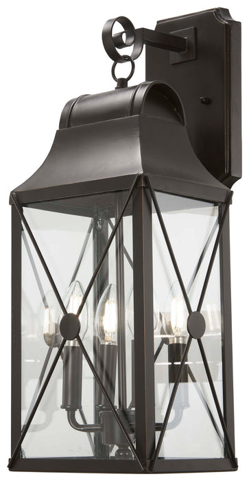 Minka-Lavery 73292-143C Four Light Outdoor Wall Mount, Oil Rubbed Bronze W/ Gold High