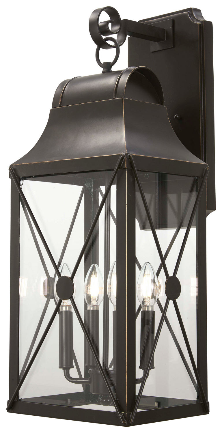 Minka-Lavery 73293-143C Four Light Outdoor Wall Mount, Oil Rubbed Bronze W/ Gold High